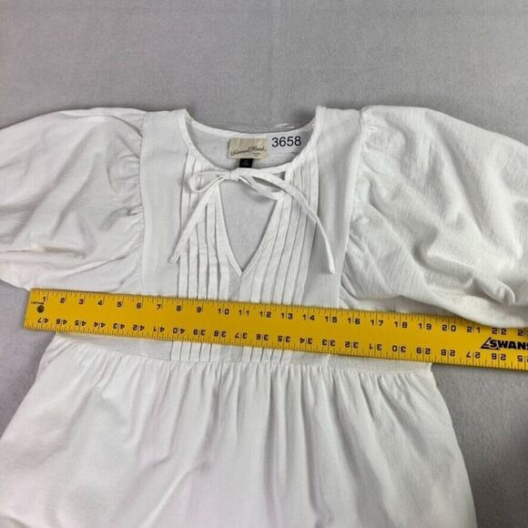 Universal Thread Dress XS White Puff Sleeve Peasant Necktie Cottage Core - Picture 10 of 14